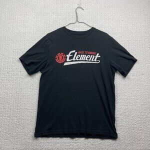 Y2K Element Skateboard T-Shirt Men Size S Black w/ Red Logo Surf Skate Grunge